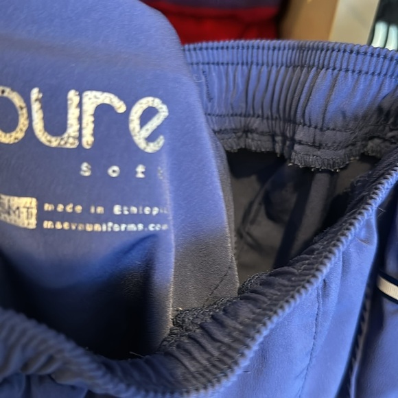 Maeven blue straight leg elastic drawstring waistband scrub pants size SMT - Picture 2 of 3